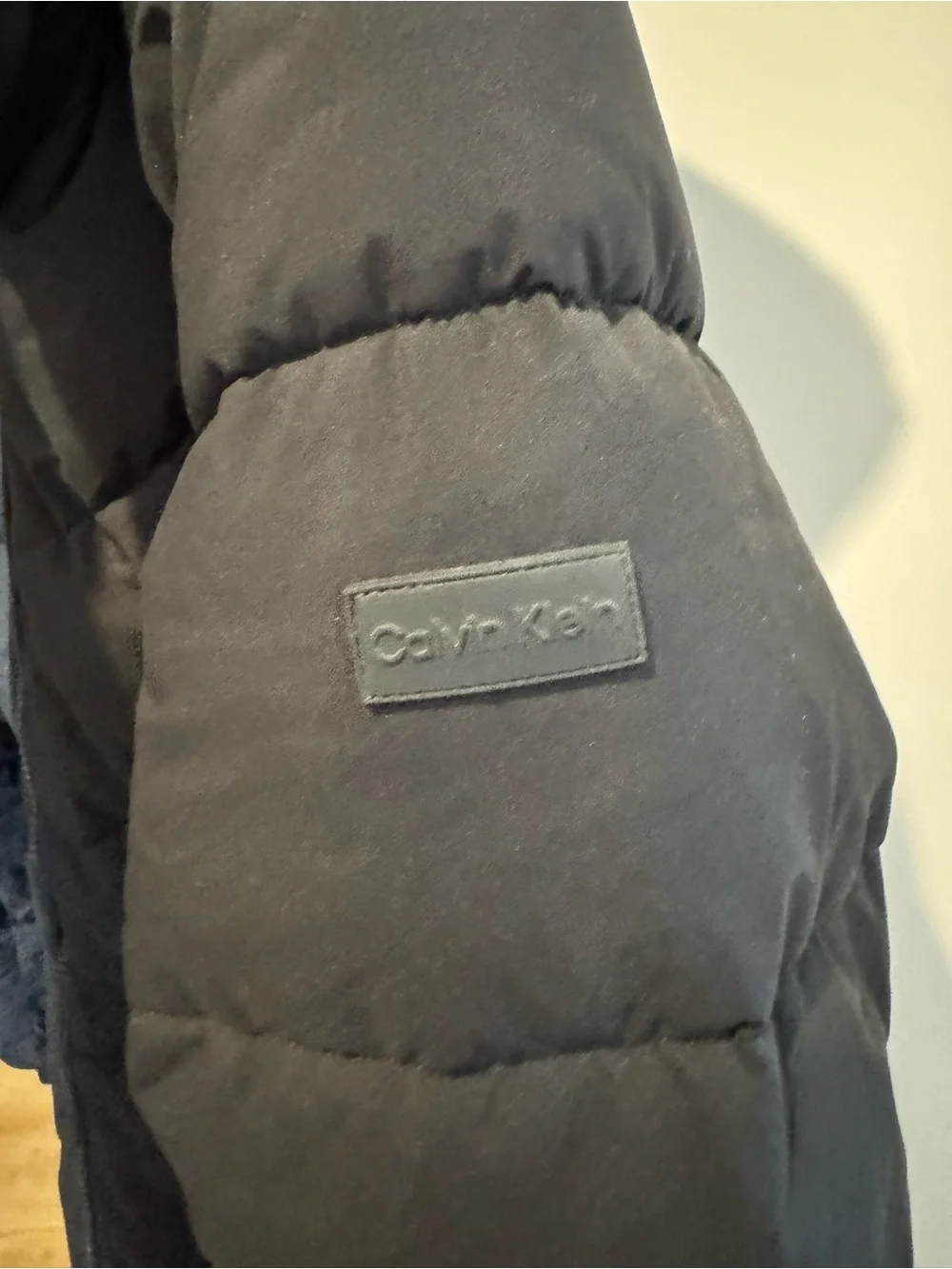 Calvin Klein Black Quilted Long Puffer Coat with Hood - Picture 5 of 7
